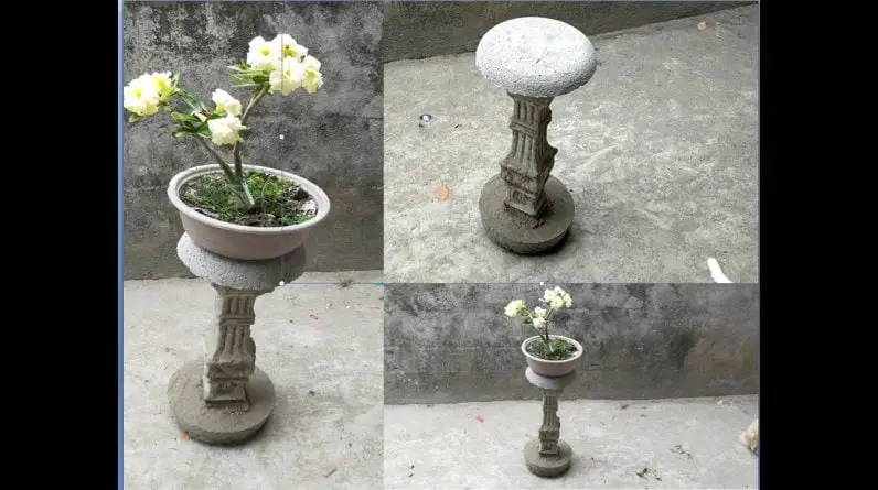 DIY : Bonsai Stand from  Old Balustre  #Bonsaistand Gardening hacks