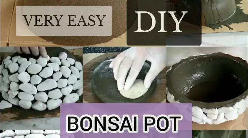 Very easy DIY BONSAI POT with stand | Cement onsai pot | How to make cement bonsai pot