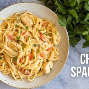 Easy Creamy Chicken Spaghetti | The Recipe Rebel