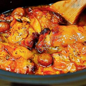 Slow Cooker Honey Garlic Chicken Thighs and Potatoes Recipe