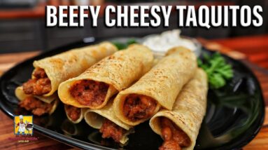 The BEST Beefy Cheesy Taquitos with Mr. Make It Happen