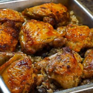 The Best Oven Baked Chicken and Rice EVER!!! | Baked Chicken Recipe