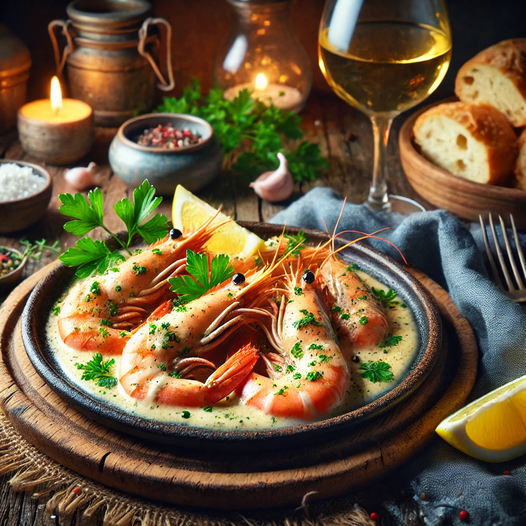 Heaven is a warm skillet filled with succulent prawns bathed in a rich, velvety garlic sauce. The aroma alone is enough to draw everyone to the kitchen table.