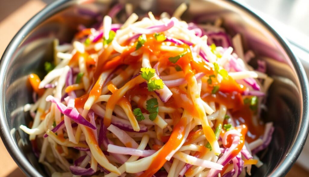 chipotle lime sauce and cabbage slaw