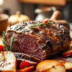 Roast Venison With Bacon & Apples