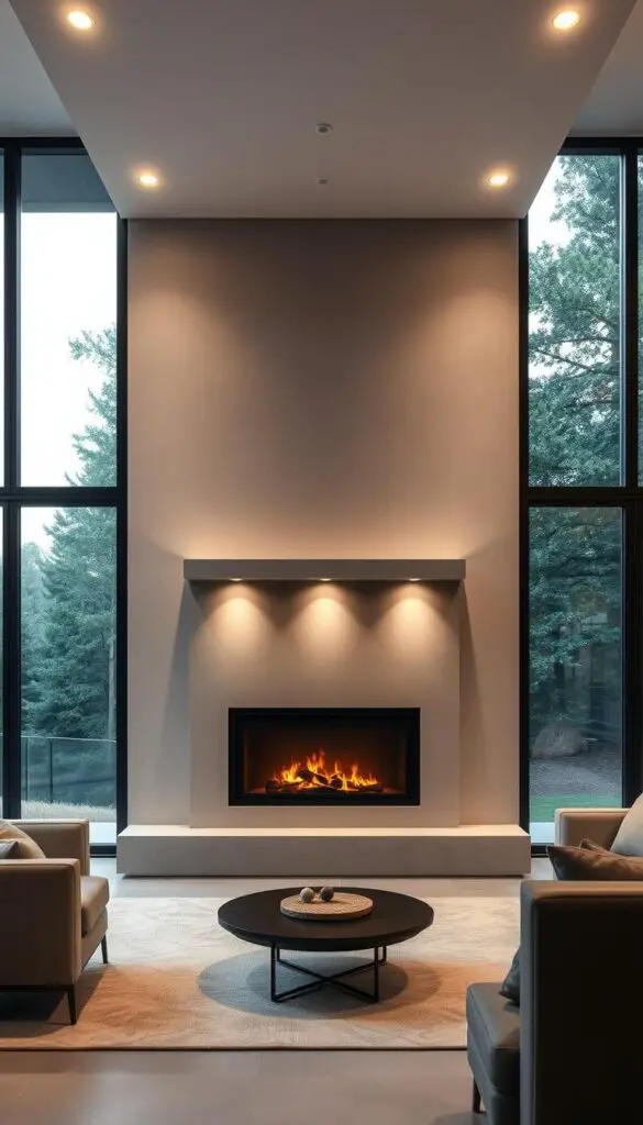 modern fireplace focal point
