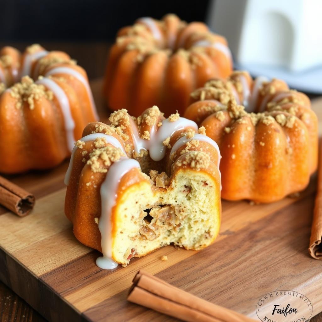 Cinnamon streusel mini bundt cakes with streusel topping Cinnamon streusel mini bundt cakes with streusel topping