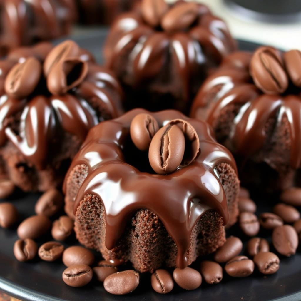 Coffee-flavored mini bundt cakes with chocolate chips Coffee-flavored mini bundt cakes with chocolate chips