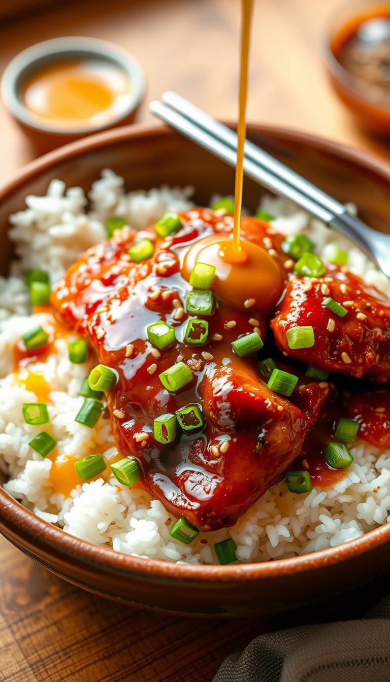 Honey BBQ Chicken Rice Recipe