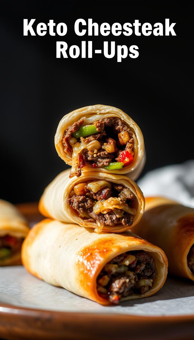Keto Philly Cheesesteak Roll Ups