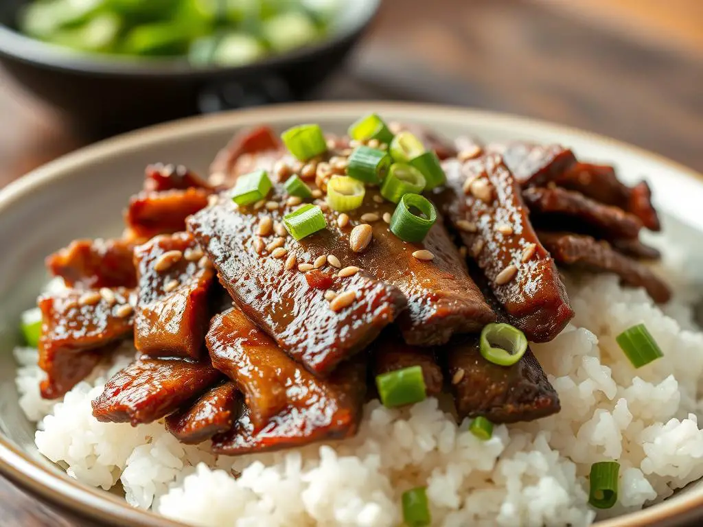 Korean Beef Bulgogi with rice