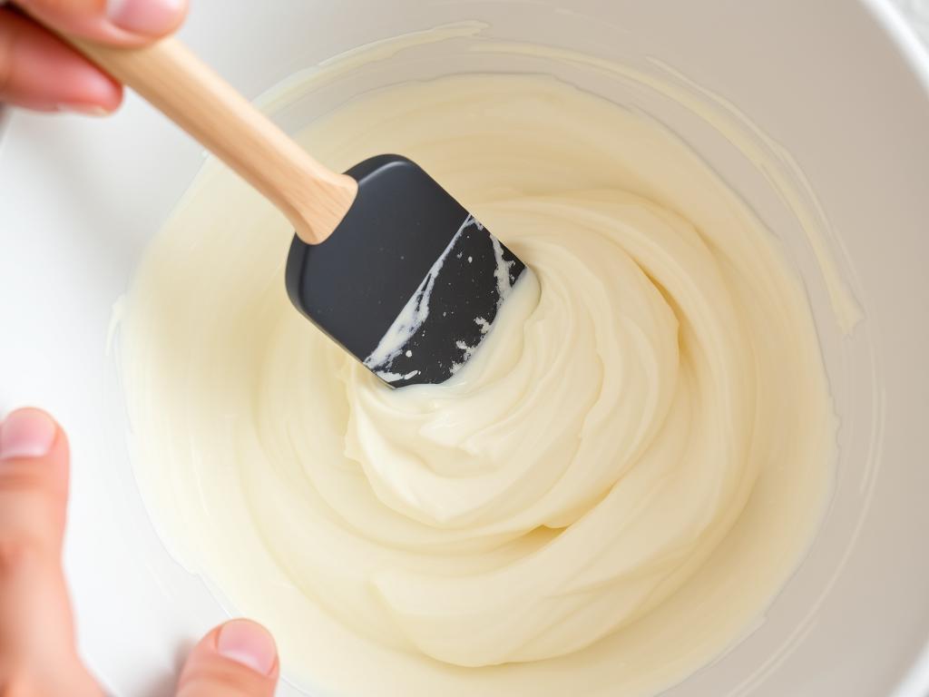 Mixing cream cheese mixture for Crab Rangoon Dip Mixing cream cheese mixture for Crab Rangoon Dip