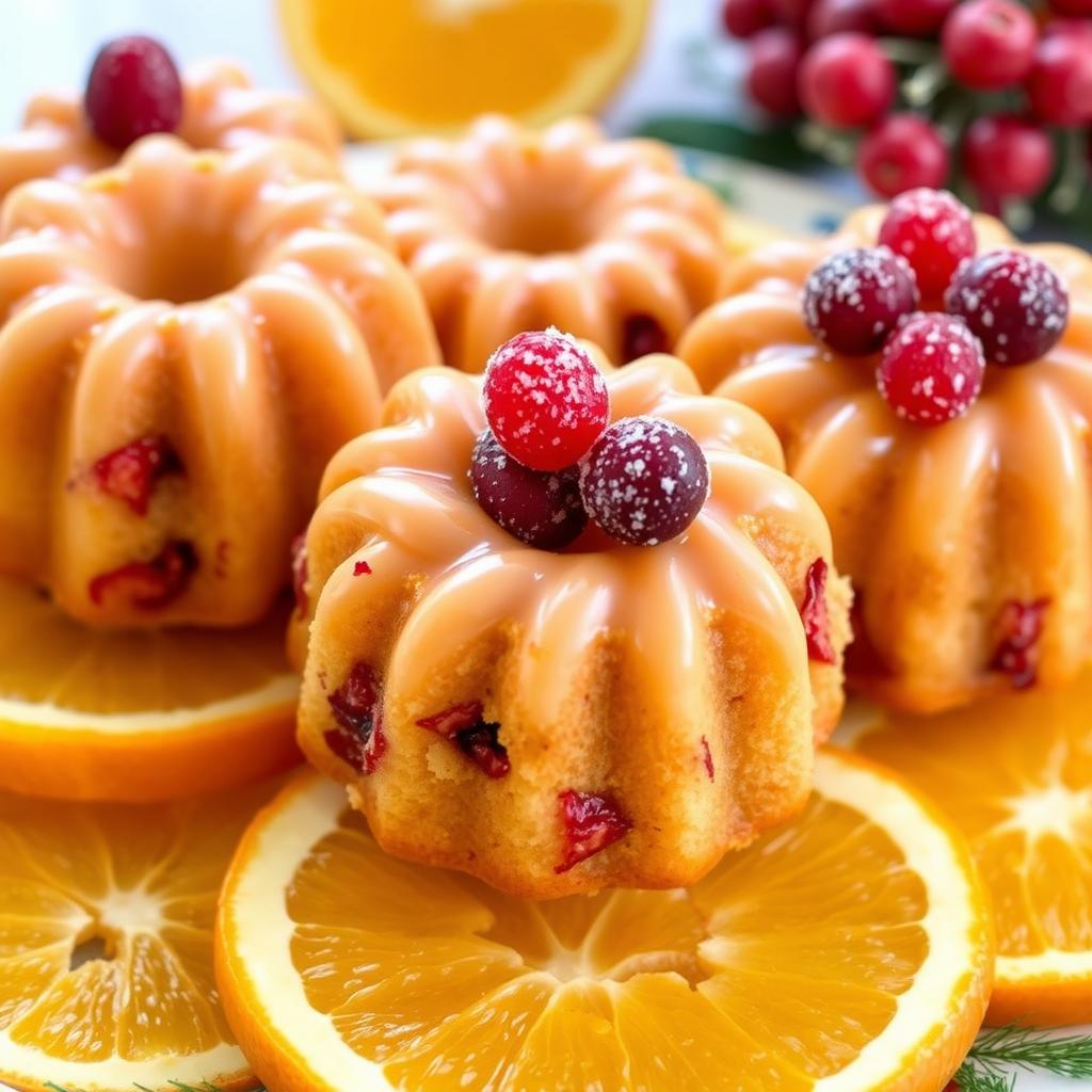 Orange cranberry mini bundt cakes with orange glaze Orange cranberry mini bundt cakes with orange glaze