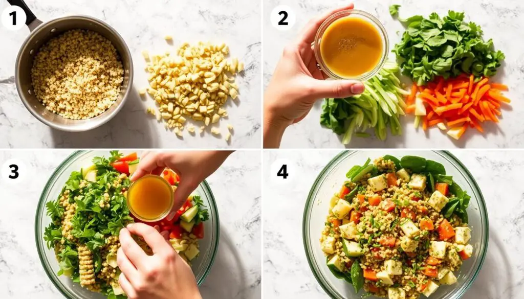 Step-by-step preparation of Jennifer Aniston salad recipe Step-by-step preparation of Jennifer Aniston salad recipe