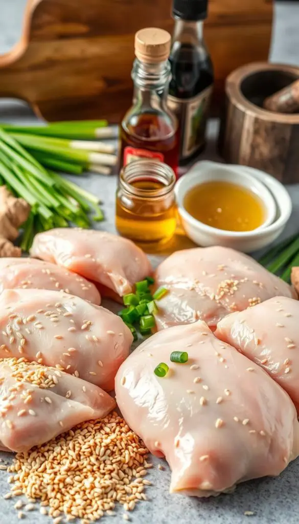 key ingredients for honey sesame chicken