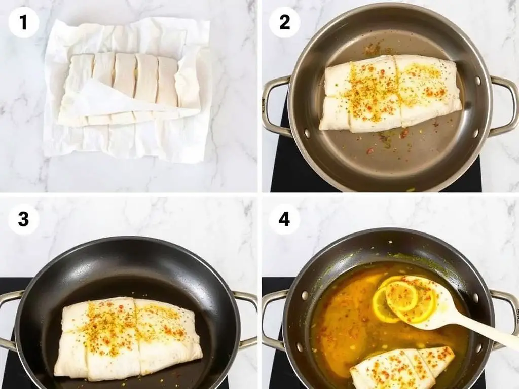 Step-by-step process of cooking Lemon Garlic Sea Bass Step-by-step process of cooking Lemon Garlic Sea Bass