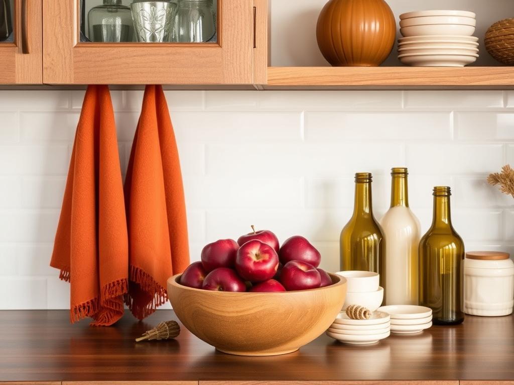 Fall kitchen color palette with burnt orange, deep reds, and warm neutrals Fall kitchen color palette with burnt orange, deep reds, and warm neutrals