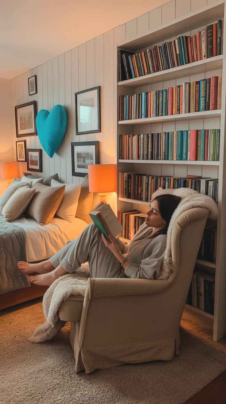 Cozy Bedroom With Books1
